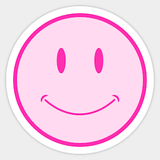 Pink Smiley Face Fuchsia Outline Sticker